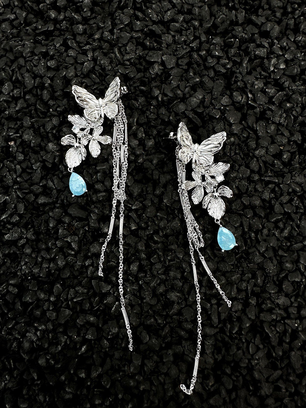Butterfly Tassel Floral Earrings