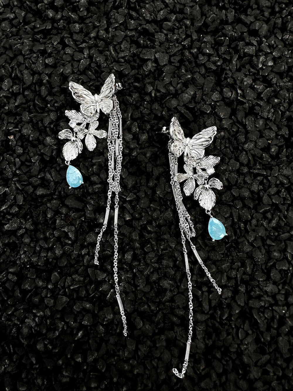 Butterfly Tassel Floral Earrings