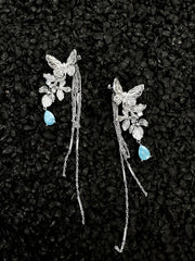 Butterfly Tassel Floral Earrings