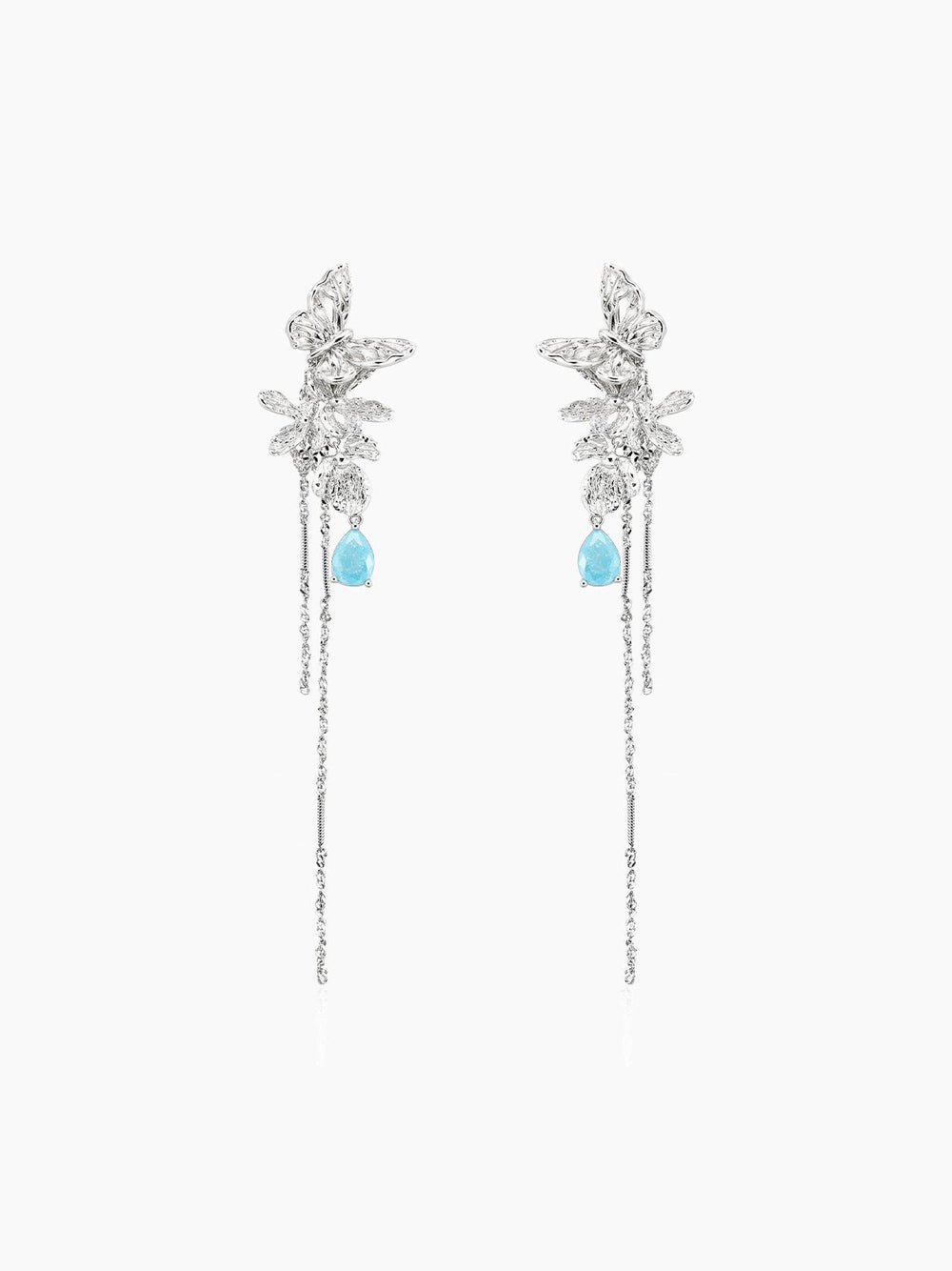 Butterfly Tassel Floral Earrings