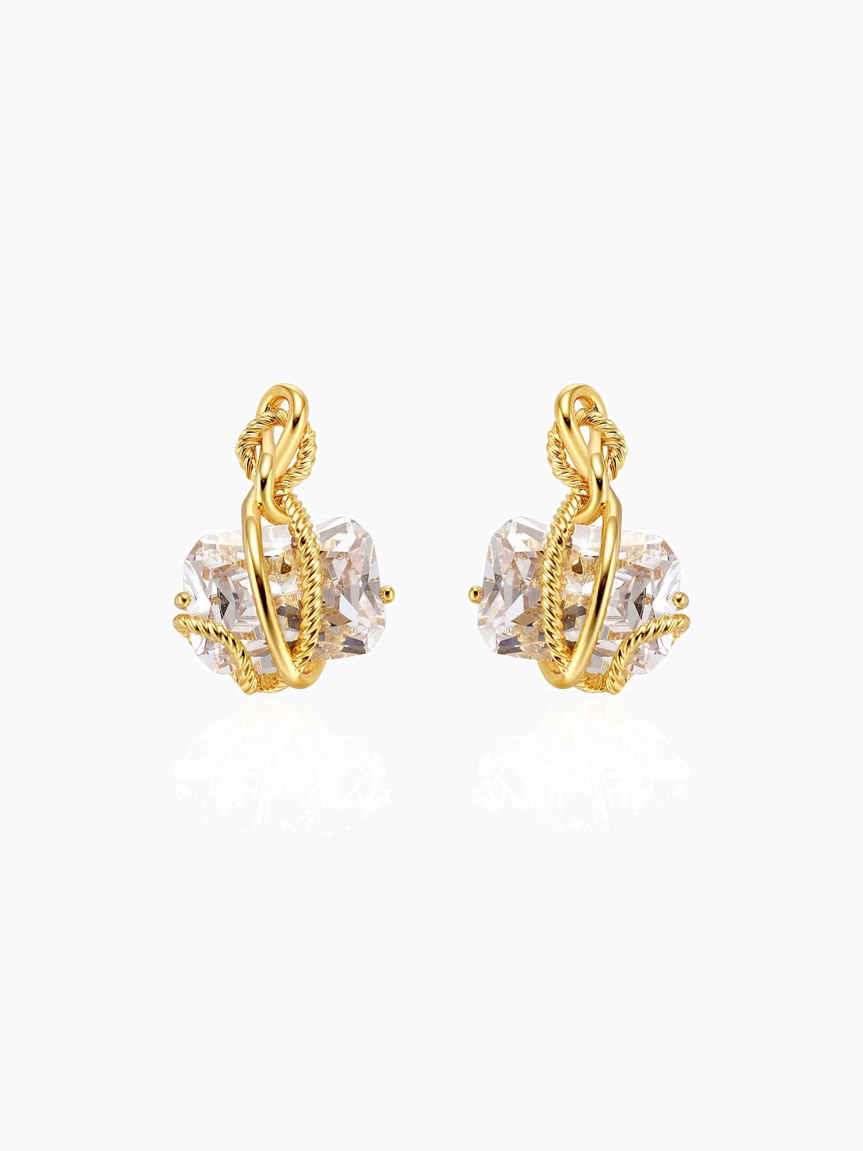 Knot Gemstone Stud Earrings