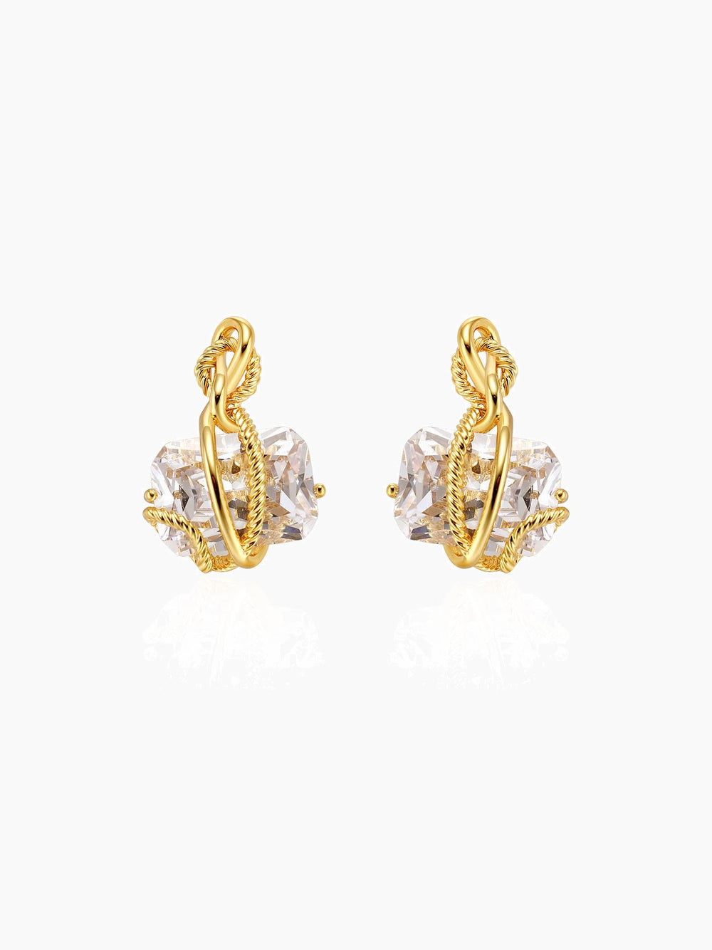 Knot Gemstone Stud Earrings