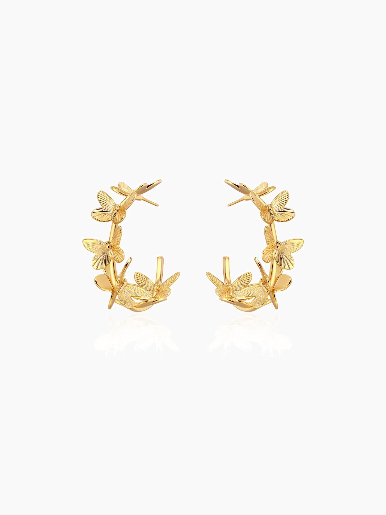 Butterfly Hoop Earrings