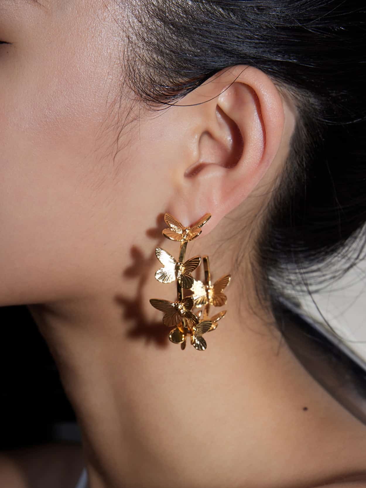 Butterfly Hoop Earrings