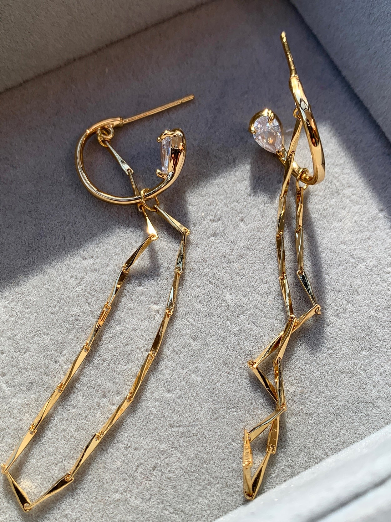 Golden Tassel Long Earrings