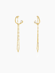 Golden Tassel Long Earrings