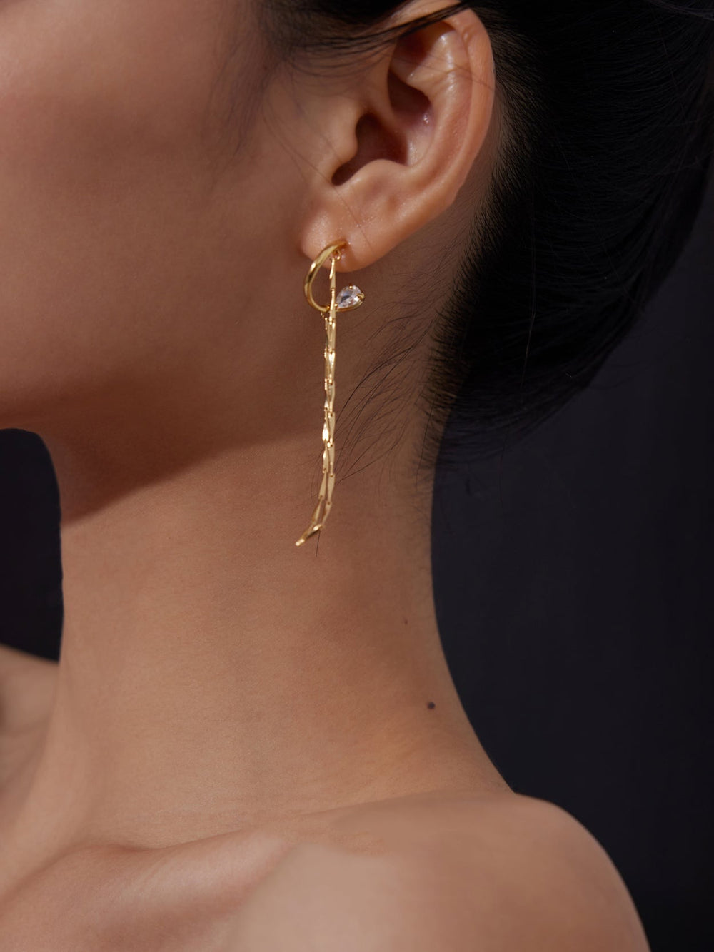 Golden Tassel Long Earrings
