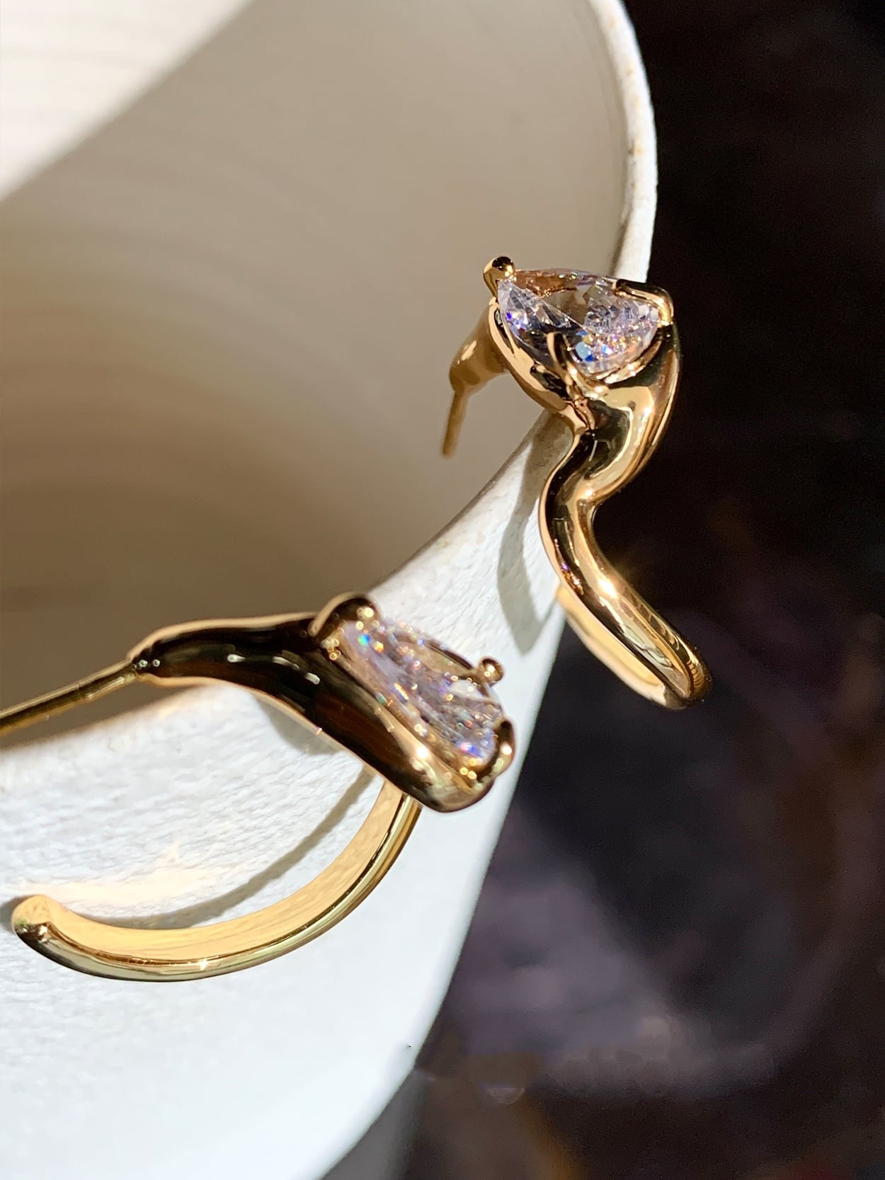 Zircon Hoop Earrings