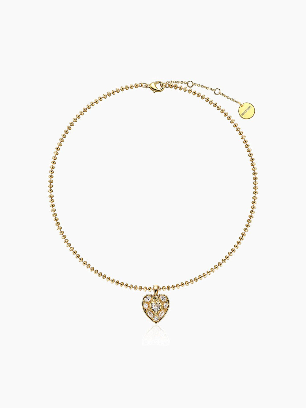 Peach Heart Collar Chain Necklace