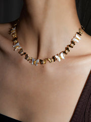 White Butterfly Shell Choker Necklace