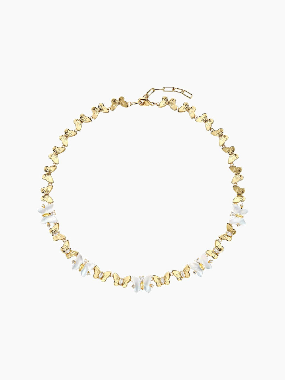 White Butterfly Shell Choker Necklace