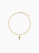 Gold Layer Necklace with Cross Pendant