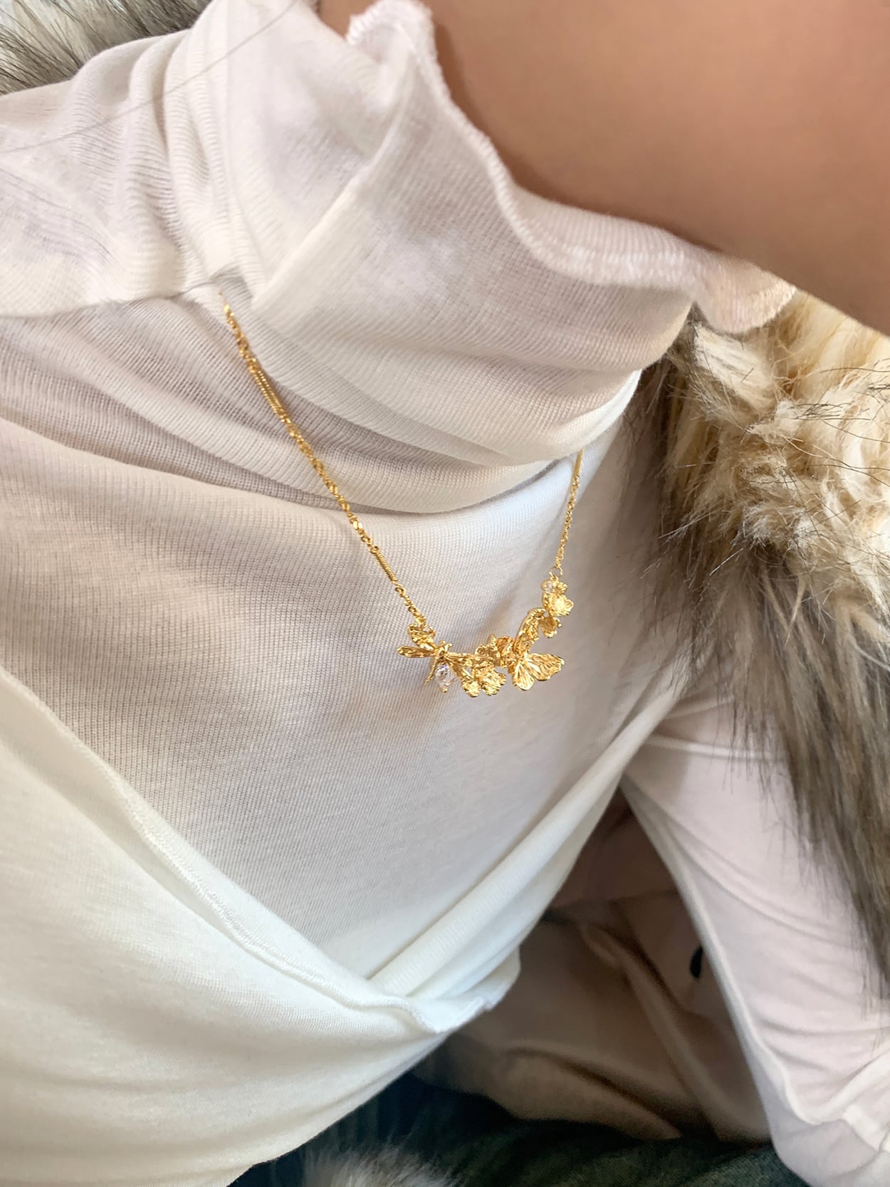 Zirconia Butterfly Necklace