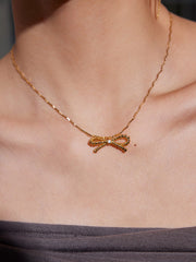 Gold Ribbon Necklace