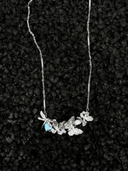 Blue Zirconia Butterfly Necklace