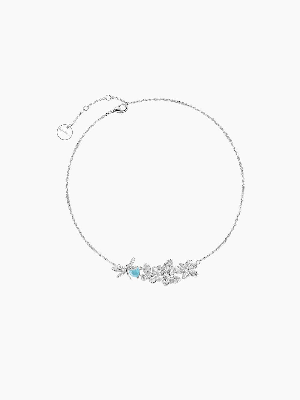 Blue Zirconia Butterfly Necklace