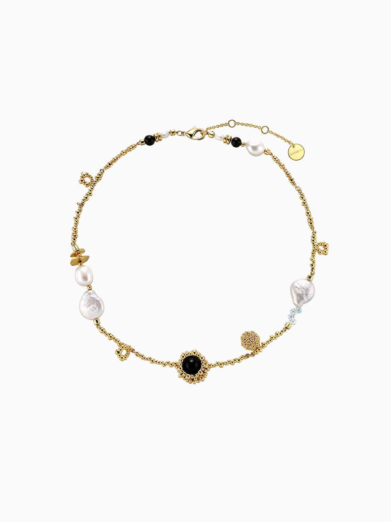 Onyx Baroque Pearl Necklace