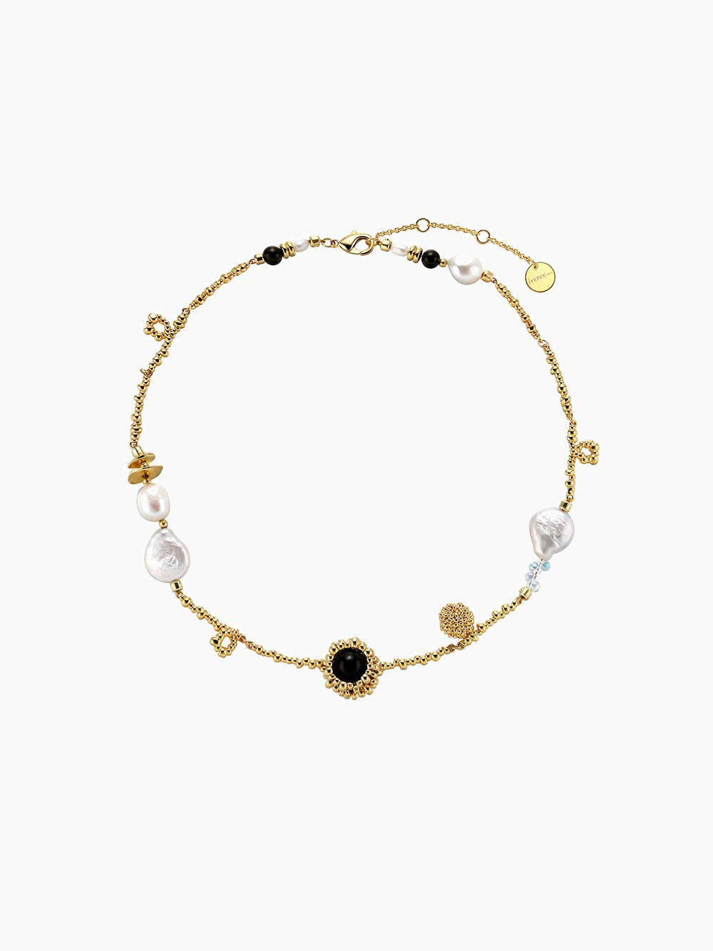 Onyx Baroque Pearl Necklace