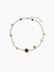 Onyx Baroque Pearl Necklace