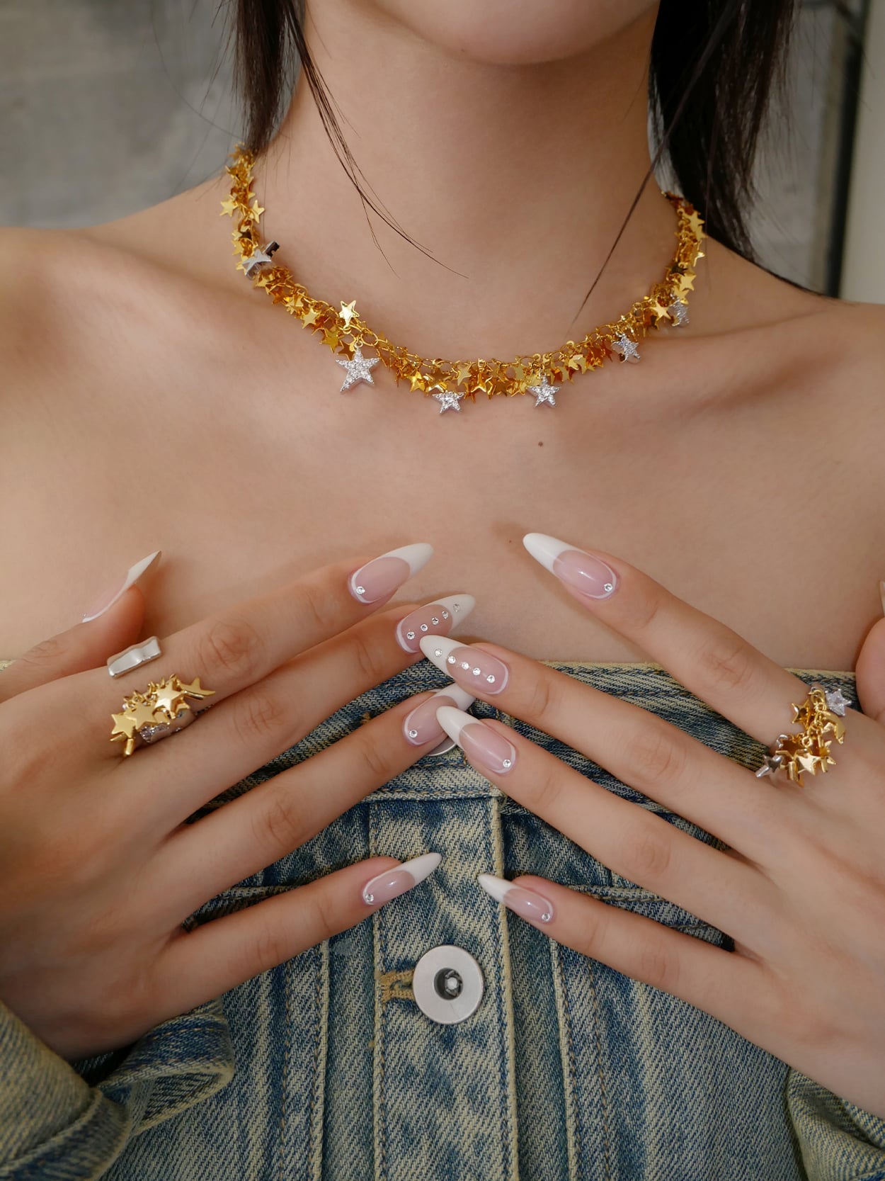 Star Necklace with Diamonds