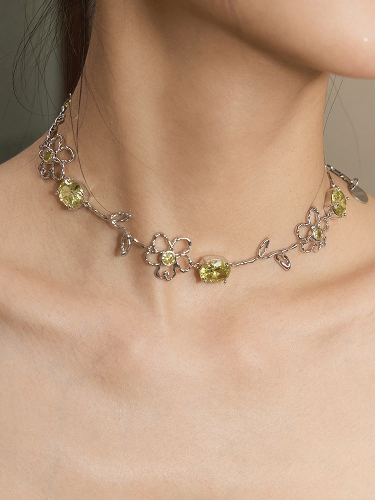 Gemstone Flower Necklace