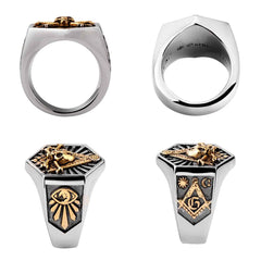 Men's Hexagon Skull Ring