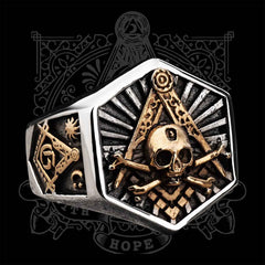 Men's Hexagon Skull Ring