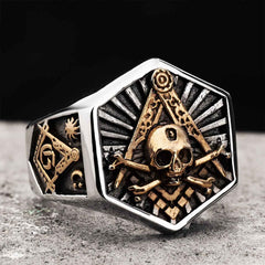 Men's Hexagon Skull Ring