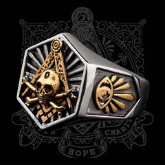 Men's Hexagon Skull Ring