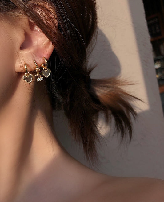 Love Drop Earrings- 2 Set