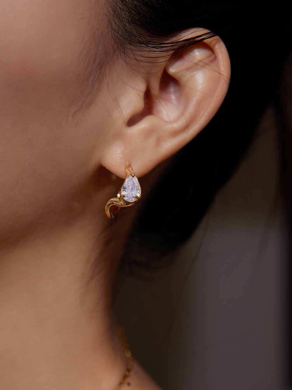 Zircon Hoop Earrings