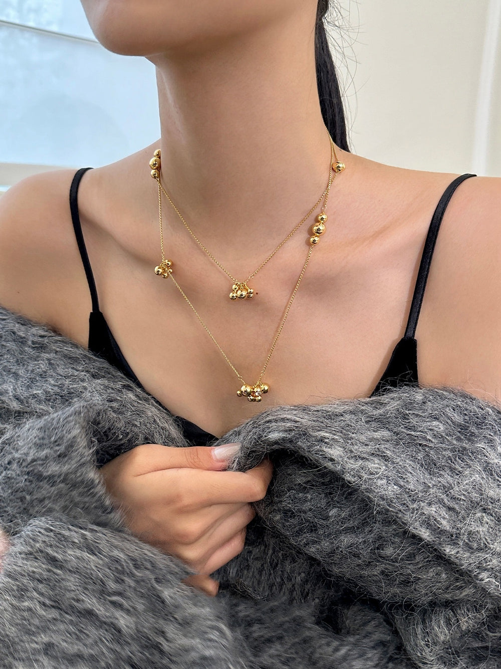 Vintage Gold Bead Necklace