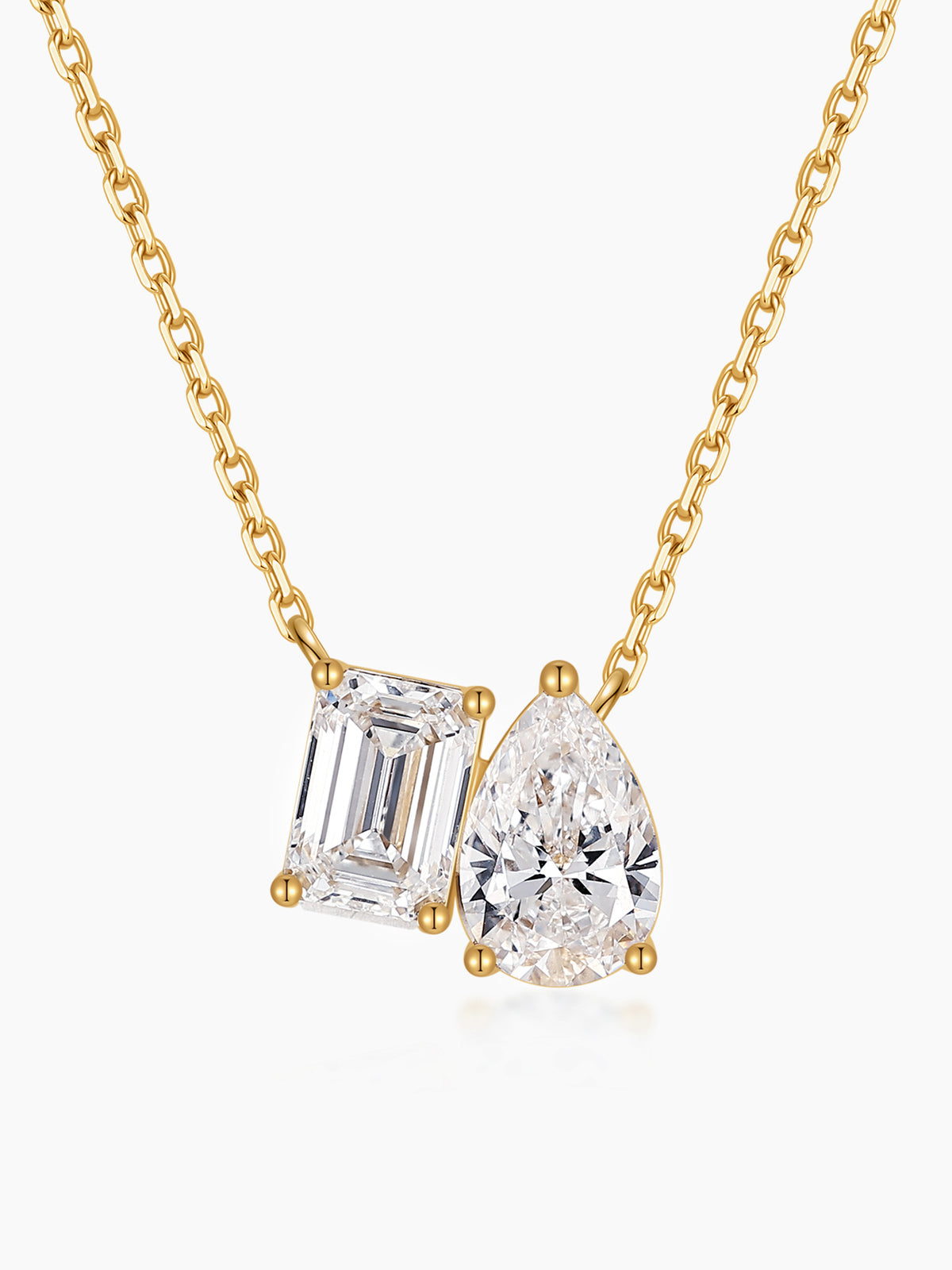 1.05ct Lab-Grown Diamond Dual-Stone Necklace